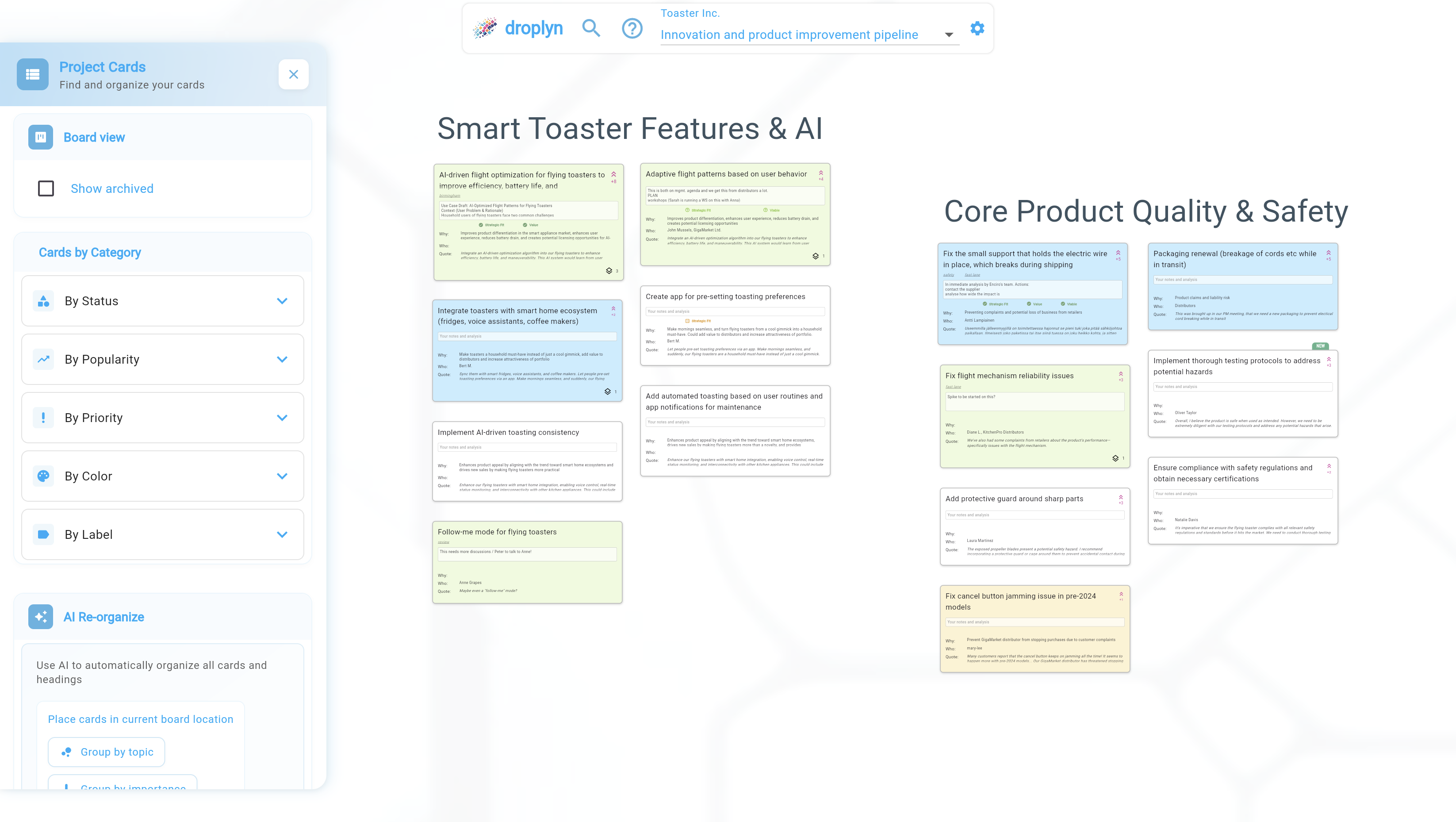 Droplyn board screenshot