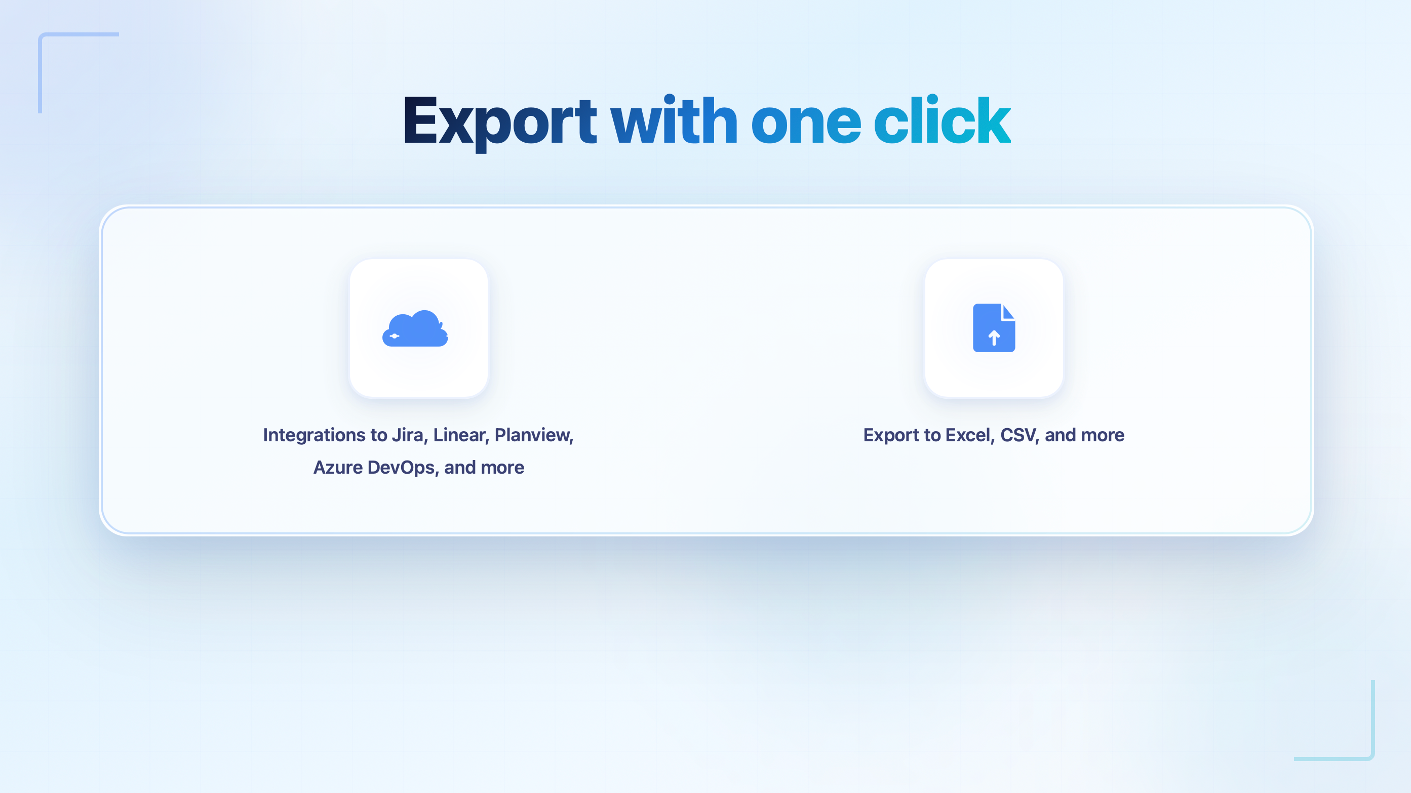 Export functionality